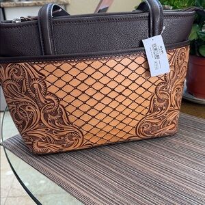 #3 CALF SKIN WESTERN Large Tote*NWT